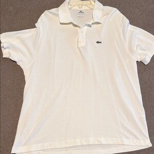 Lacoste Men's Classic White Polo Shirt Size 7 but is like an XL